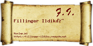 Fillinger Ildikó névjegykártya