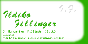 ildiko fillinger business card